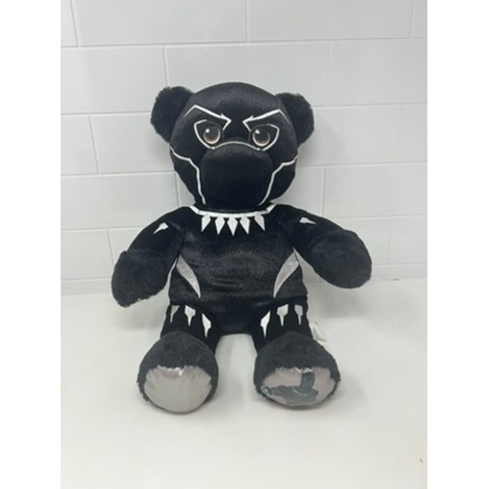 Build-A-Bear Workshop Marvel Black Panther Plush Teddy Bear Black Silver Suit